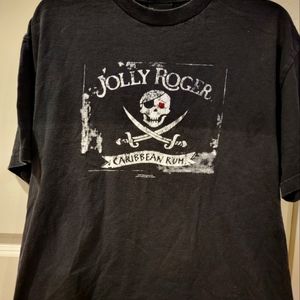 2005 JOLLY RODGER CARIBBEAN RUM TEE SHIRT  BLACK LG